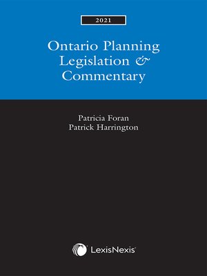 cover image of Ontario Planning Legislation & Commentary